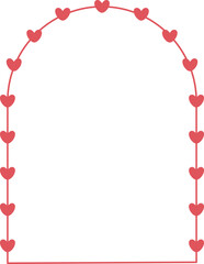 Valentine Frame Border Heart Arch Curve Shape