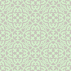 Ancient ceramic tile seamless pattern. Wall or floor texture. Decorative antique stone ornament.