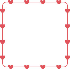 Valentine Frame Border Heart Square Shape