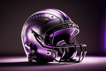 Fototapeta premium High quality Purple Chrome Detailed NFL Helmets set - Generative AI