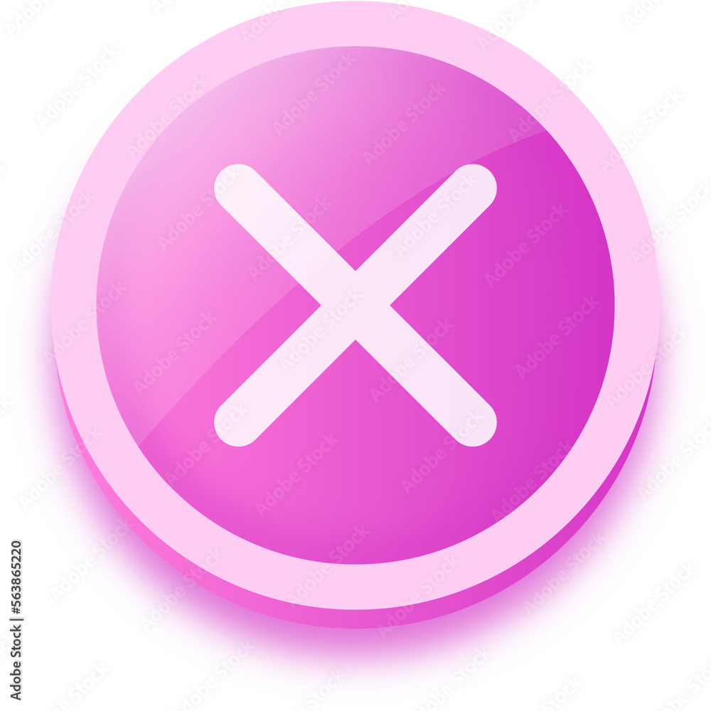 Poster cross mark symbol in 3d style. red cross marks button.