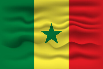 Fototapeta premium Waving flag of the country Senegal. Vector illustration.