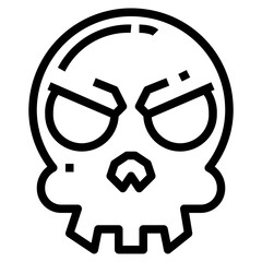 Skull line icon style