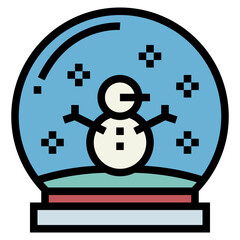 Snow globe filled outline icon style