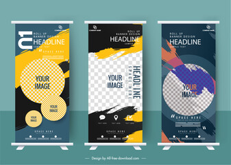 set of horizental modern colorful flyers