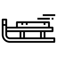 Obraz premium Sledge line icon style