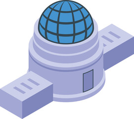 Mars base icon isometric vector. Space planet. Future colony
