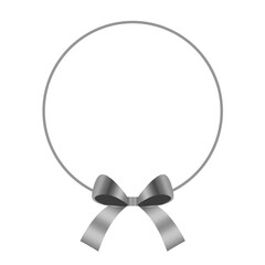 silver ribbon bow with circle