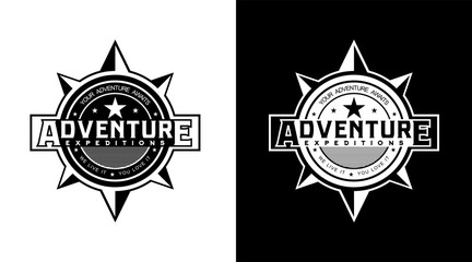 adventure logo badges design black and white icon illustration style Designs templates