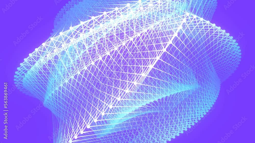 Aufkleber Background with futuristic wire neon structure. 3d rendering loop animation