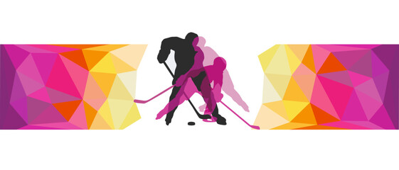 Ice hockey sport graphic for use as a template for flyer or for use in web design.
