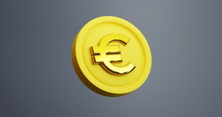 3d render of a euro gold coin