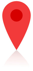 Map pin with shadow (flat design)