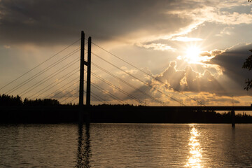 Obraz premium sunset over the river