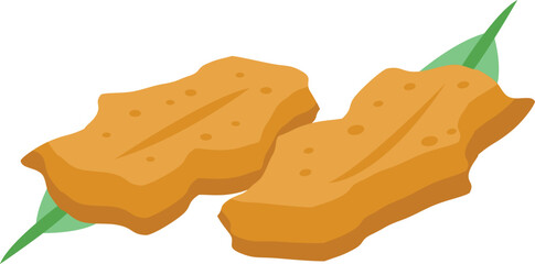 Cutlet tempura icon isometric vector. Fried food. Meat seafood