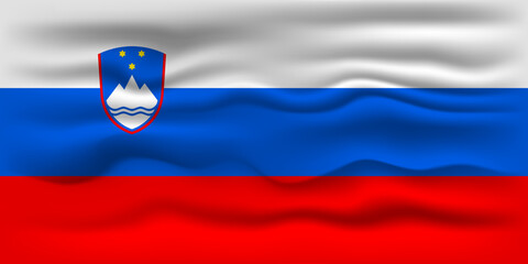 Waving flag of the country Slovenia. Vector illustration.