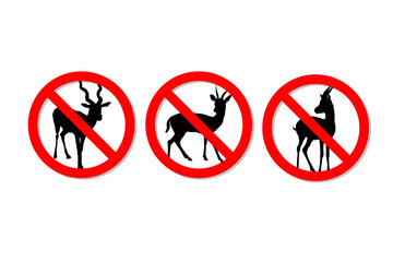 Warning sign no antelope vector design