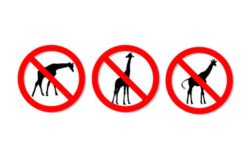 Warning sign no giraffe vector design © ydhckll