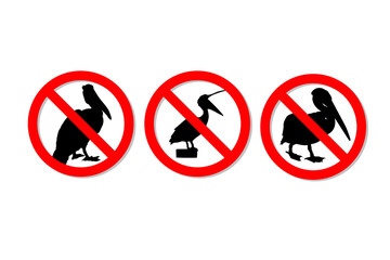 Warning sign no pelicans vector design