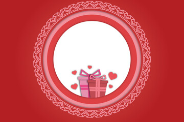 valentine background with gift love and frame for text