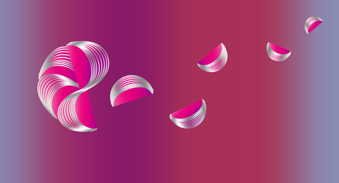 abstraction geometric shapes levitation petals pink purple lilac