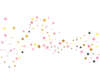 Fashionable black pink gold stardust scatter backdrop. Little stardust spangles New Year decoration confetti. Dreams star dust pattern. Sparkle symbols gift decor.