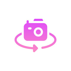 camera flat gradient icon