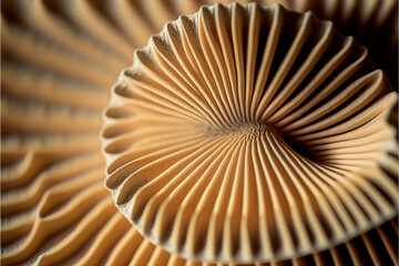 Close up of gills of a mushroom for abstract background