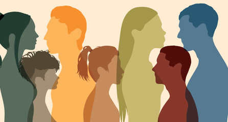 Diversity people and Team. Patients. Psychology and psychiatry concept. Flat vector illustration