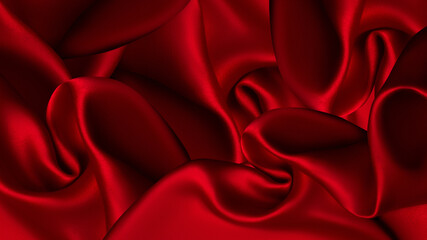 Fashion style. Red fabric close up background.