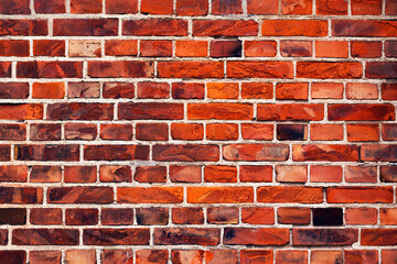 Vitrified rustic brick wall tile pattern as background. Scandinavian architecture style detail from...