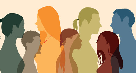 Diversity of multiethnic people. Men and women of different culture and different countries. Flat vector illustration