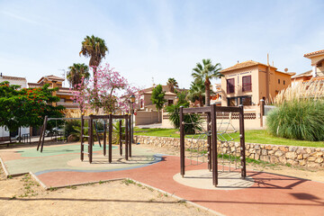 Children's playground in the residential area of the Spanish town of Motril.