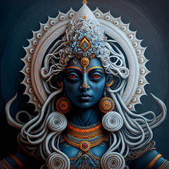Hindu Goddess Kali. Hindu Devi Mahakali.