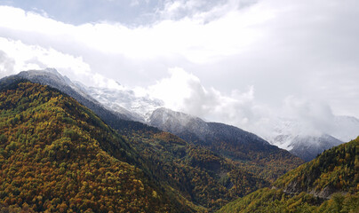 Beautiful autumn mountain landscape of the Caucasus mountain range