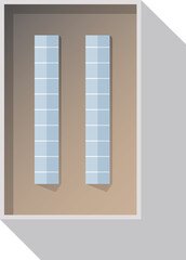 Building top view for landscape design. Object for map of City. Houses, factory, building, skyscrapers, hotels, manufacturing, transport, office, mall from above