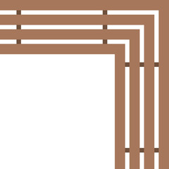 Wooden outdoor bench, furniture, for landscape design top view. Architectural element in flat style for yard, patio, exterior, lawn, cityscape, park