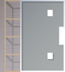 Building top view for landscape design.  Object for plan, map, City.  House, townhouse, condominium, residential, apartment, cottage, city house from above
