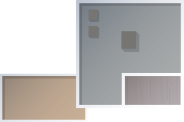 Building top view for landscape design.  Object for plan, map, City.  House, townhouse, condominium, residential, apartment, cottage, city house from above
