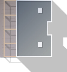 Building top view for landscape design.  Object for plan, map, City.  House, townhouse, condominium, residential, apartment, cottage, city house from above