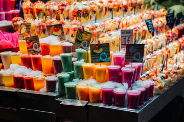 BARCELONA, SPAIN - February 2017 - La rambla market