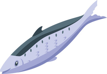 Herring icon isometric vector. Fish sardine. Oil food