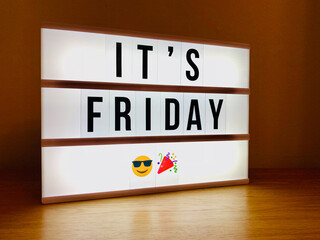 Lightbox with it's Friday message