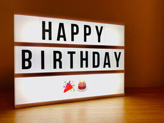 Lightbox with happy birthday message