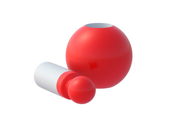 Doll isolated on white background. Educational logic toys. Montessori games. 3d render