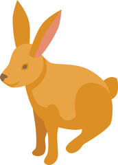 Brown rabbit icon isometric vector. Pet animal. Cute bunny