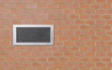 ventilation grate on a red brick wall 3d render