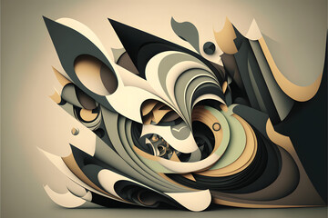 Abstract design background in muted colors, generative ai