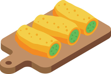 Croquette roll icon isometric vector. Food snack. Ball cuisine
