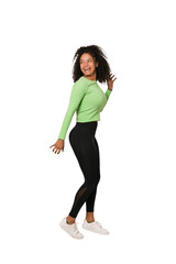 Young african american woman full body isolated